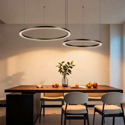 Brilagi - PORTOFINO hämardatav LED-ripplühter kaabliga LED/98W/230V 3000-6000K must + kaugjuhtimispult