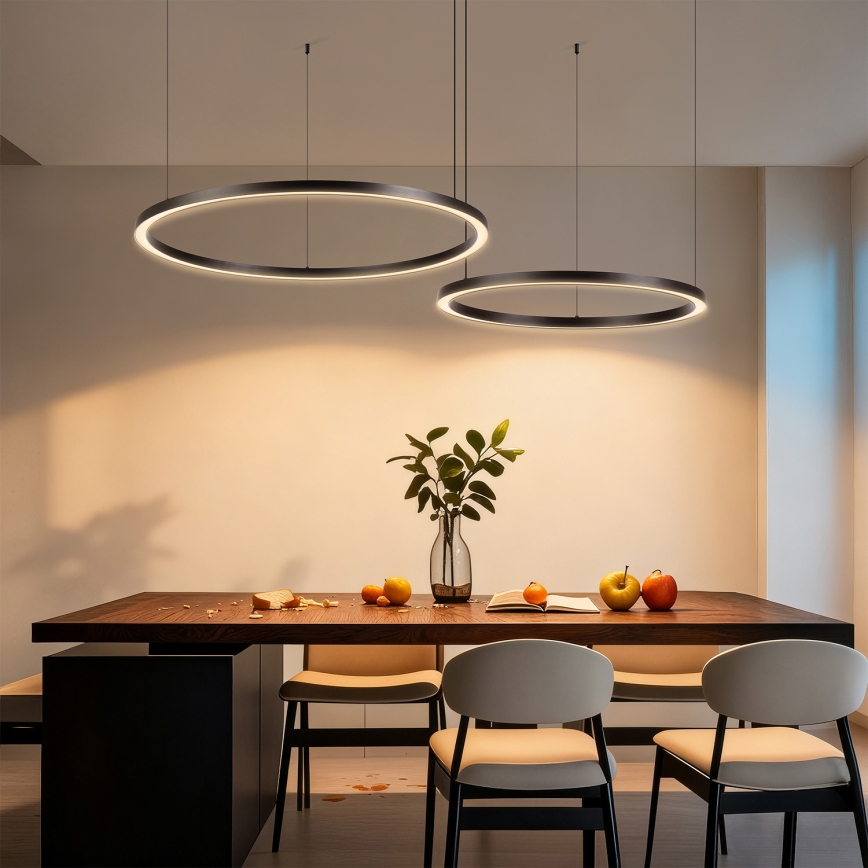 Brilagi - PORTOFINO hämardatav LED-ripplühter kaabliga LED/98W/230V 3000-6000K must + kaugjuhtimispult