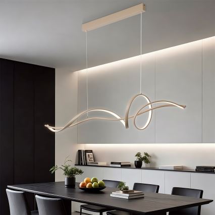 Brilagi - LED hämardatav rippvalgusti kaablil SIGNATURE LED/55W/230V 3000-6000K 120x23 cm beež + kaugjuhtimispult