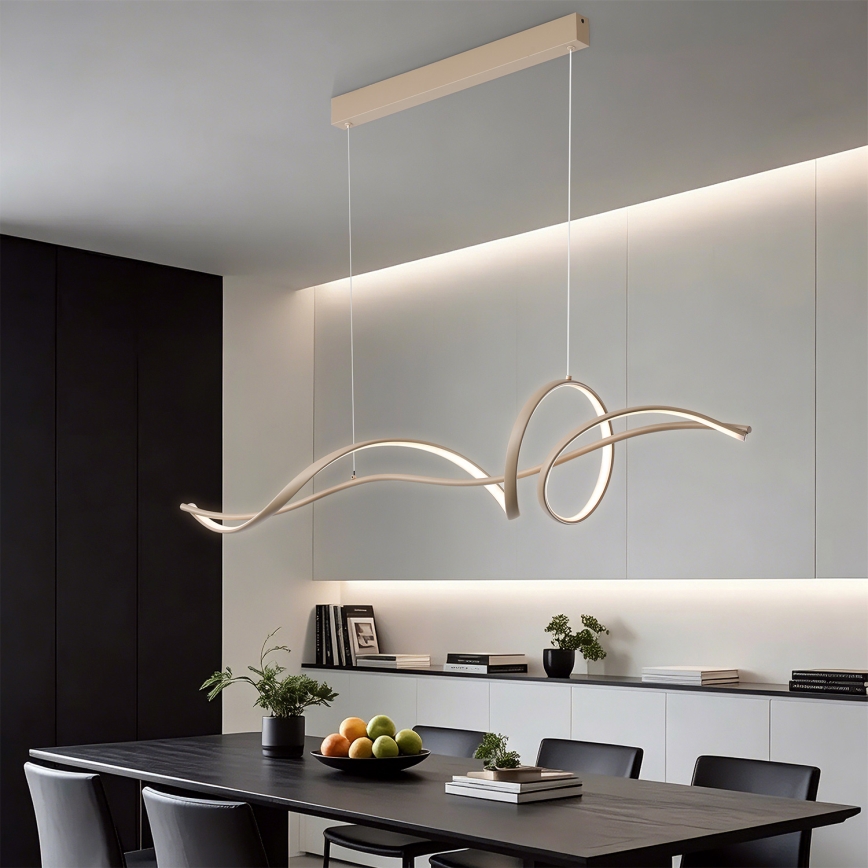 Brilagi - LED hämardatav rippvalgusti kaablil SIGNATURE LED/55W/230V 3000-6000K 120x23 cm beež + kaugjuhtimispult