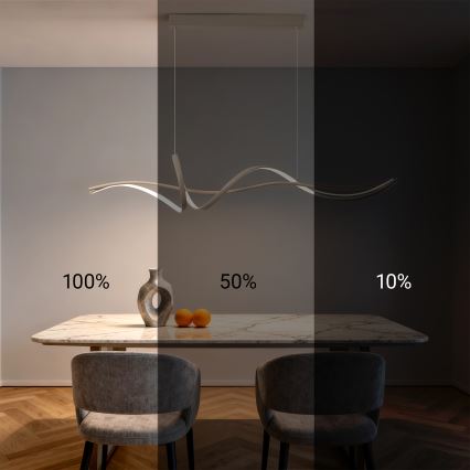 Brilagi - LED hämardatav rippvalgusti kaablil SIGNATURE LED/55W/230V 3000-6000K 120x23 cm beež + kaugjuhtimispult