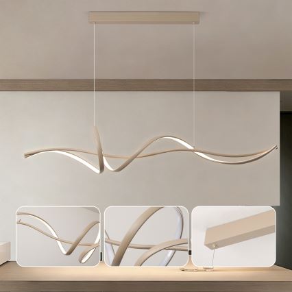 Brilagi - LED hämardatav rippvalgusti kaablil SIGNATURE LED/55W/230V 3000-6000K 120x23 cm beež + kaugjuhtimispult