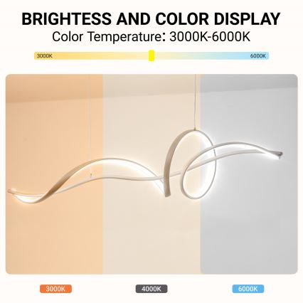 Brilagi - LED hämardatav rippvalgusti kaablil SIGNATURE LED/55W/230V 3000-6000K 120x23 cm beež + kaugjuhtimispult