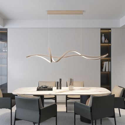 Brilagi - LED hämardatav rippvalgusti kaablil SIGNATURE LED/55W/230V 3000-6000K 120x23 cm beež + kaugjuhtimispult