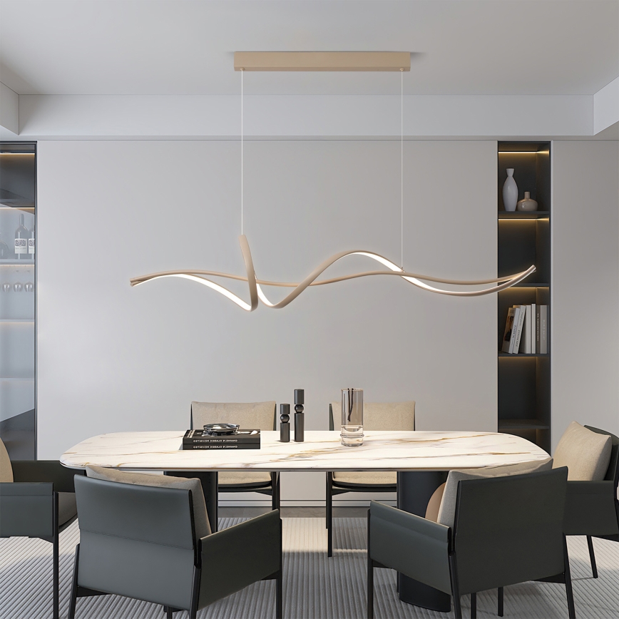 Brilagi - LED hämardatav rippvalgusti kaablil SIGNATURE LED/55W/230V 3000-6000K 120x23 cm beež + kaugjuhtimispult
