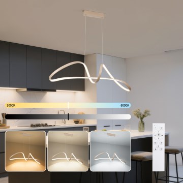 Brilagi - LED-hämardatav rippvalgusti kaablil TWISTER LED/60W/230V 3000-6000K beež + kaugjuhtimispult