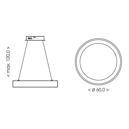 BRILAGI - LED-hämardatav rippvalgusti kaabliga FALCON II LED/99W/230V 3000-6500K läbimõõt 60 cm beež + kaugjuhtimispult