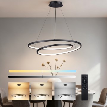 Brilagi - LED hämardatav rippvalgusti kaablile TWISTER LED 105 W 230 V 3000–6000 K läbimõõt 100 cm must + kaugjuhtimispult