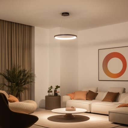 Brilagi - LED-hämardatav rippvalgusti kaablil FALCON SLIM LED/42W/230V 3000-6500K läbimõõt 50 cm must + kaugjuhtimispult