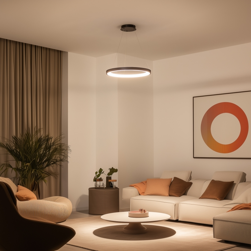 Brilagi - LED-hämardatav rippvalgusti kaablil FALCON SLIM LED/42W/230V 3000-6500K läbimõõt 50 cm must + kaugjuhtimispult