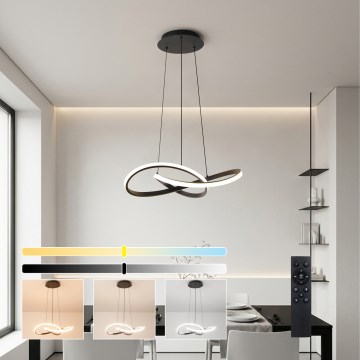 Brilagi - LED-hämardatav rippvalgusti riputuskaabliga INFINITY LED/55W/230V 3000-6000K 50x50 cm must + kaugjuhtimispult