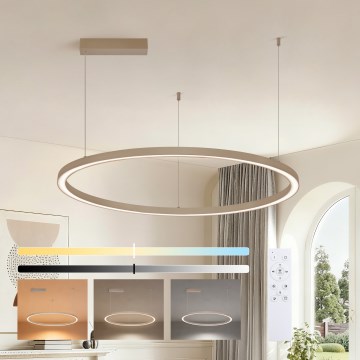 Brilagi - LED-hämardatav rippvalgusti riputuskaabliga PORTOFINO LED/60W/230V 3000-6000K läbimõõt 80 cm beež + kaugjuhtimispult