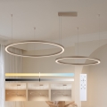 Brilagi - LED-hämardatav rippvalgusti trossil PORTOFINO LED/98W/230V 3000-6000K beež + kaugjuhtimispult