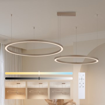 Brilagi - LED-hämardatav rippvalgusti trossil PORTOFINO LED/98W/230V 3000-6000K beež + kaugjuhtimispult