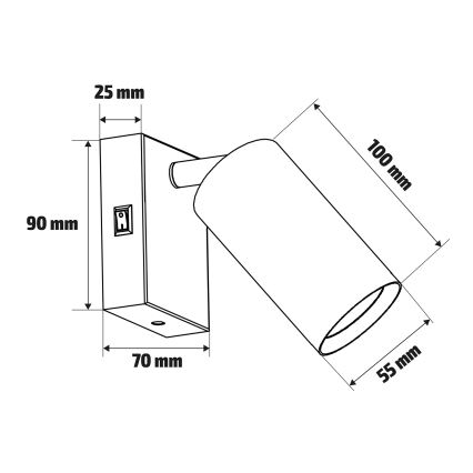 Brilagi - LED-hämardatav seinavalgusti SELE 1xGU10/6W/230V 3000K must/kuldne