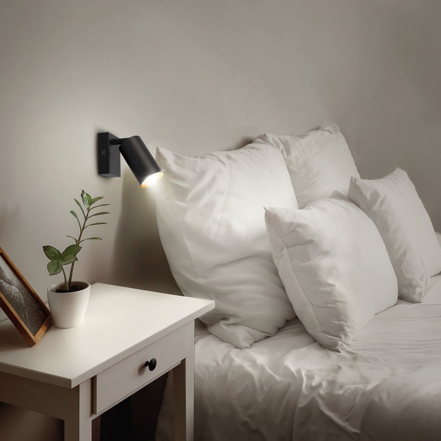 Brilagi - LED RGBW hämardatav seinale paigaldatav punktvalgusti SELE 1xGU10/4,8W/230V 3000K must/kuldne + kaugjuhtimispult