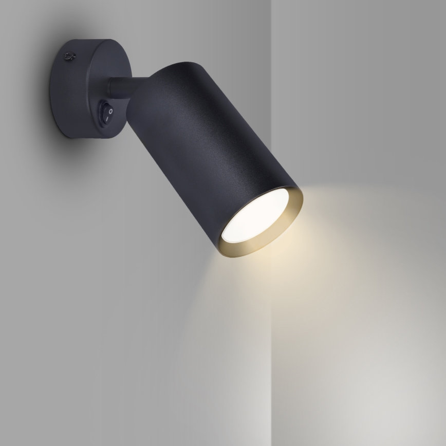 BRILAGI - LED RGBW hämardatav seinapunktvalgusti lülitiga SELE 1xGU10/4,8W/230V 3000K must + kaugjuhtimispult