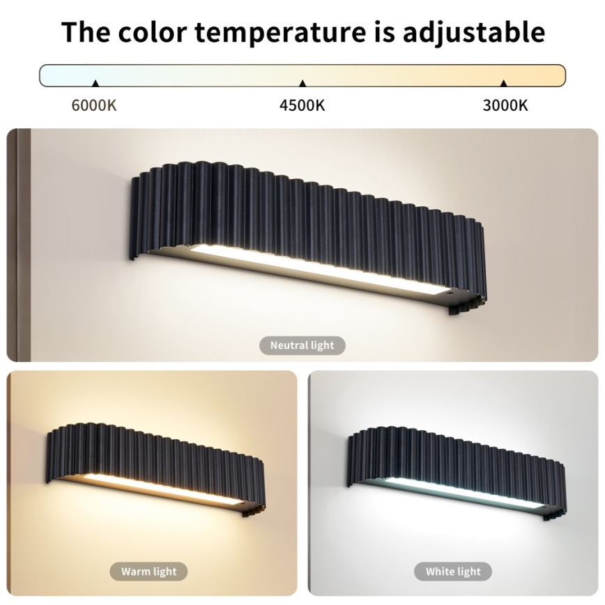 BRILAGI - hämardatav LED-seinavalgusti FALCON MODERN LED/14W/230V 3000-6000K 40 cm must + kaugjuhtimispult