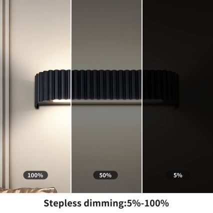 BRILAGI - hämardatav LED-seinavalgusti FALCON MODERN LED/14W/230V 3000-6000K 40 cm must + kaugjuhtimispult