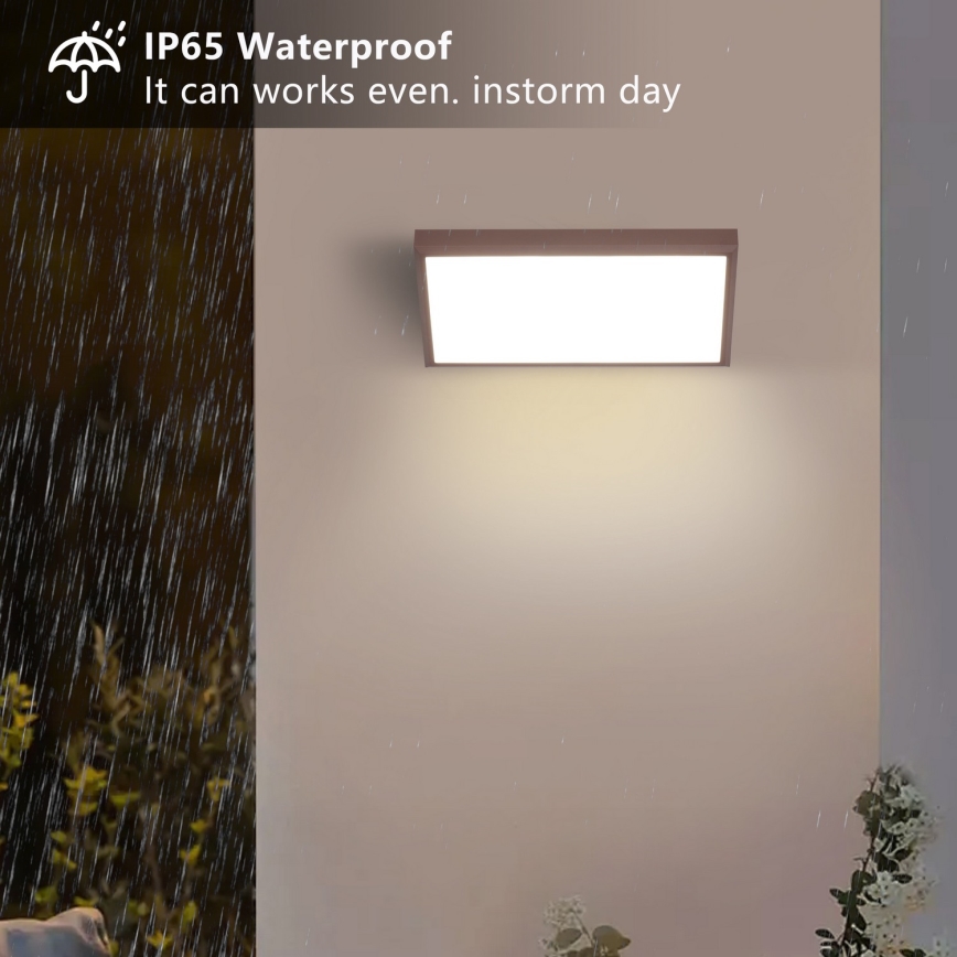 Brilagi - hämardatav LED-välisseinavalgusti TRIANGLE 1xE27/6W/230V 2700-6500K IP65 pruun