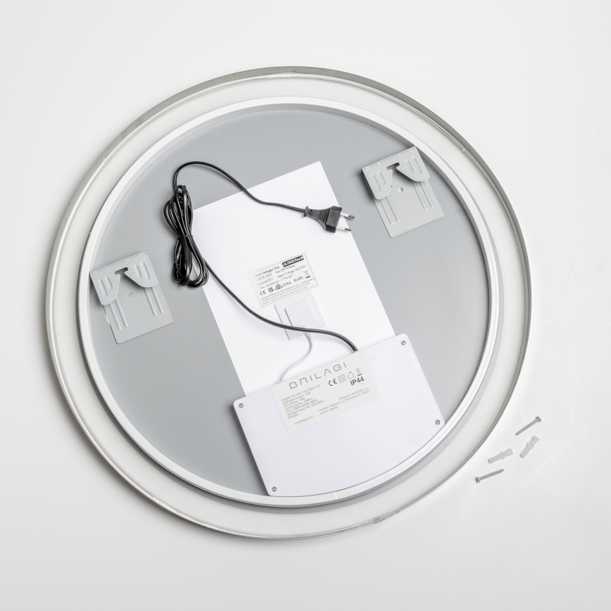 Brilagi - LED hämardatav soojendusega vannitoapeegel taustvalgustusega ALU PRO LED/18W/230V läbimõõt 60 cm 3000/4000/6500K IP44 läikiv kroom CRI 90