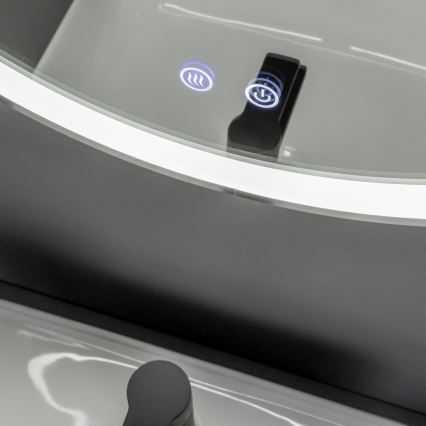 Brilagi - LED-hämardatav vannitoapeegel soojendusega ja taustvalgustusega ALU PRO LED/18W/230V läbimõõt 60 cm 3000/4000/6500K IP44 mattkroom CRI 90