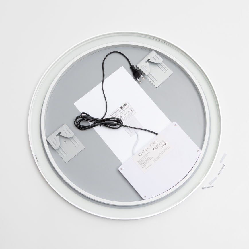 Brilagi - LED-hämardatav vannitoapeegel soojendusega ja taustvalgustusega ALU PRO LED/18W/230V läbimõõt 60 cm 3000/4000/6500K IP44 mattkroom CRI 90