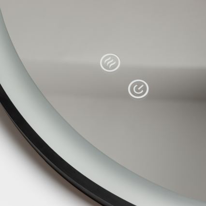 Brilagi - LED-hämardatav vannitoapeegel soojendusega ja taustvalgustusega ALU PRO LED/18W/230V läbimõõt 60 cm 3000/4000/6500K IP44 must CRI 90