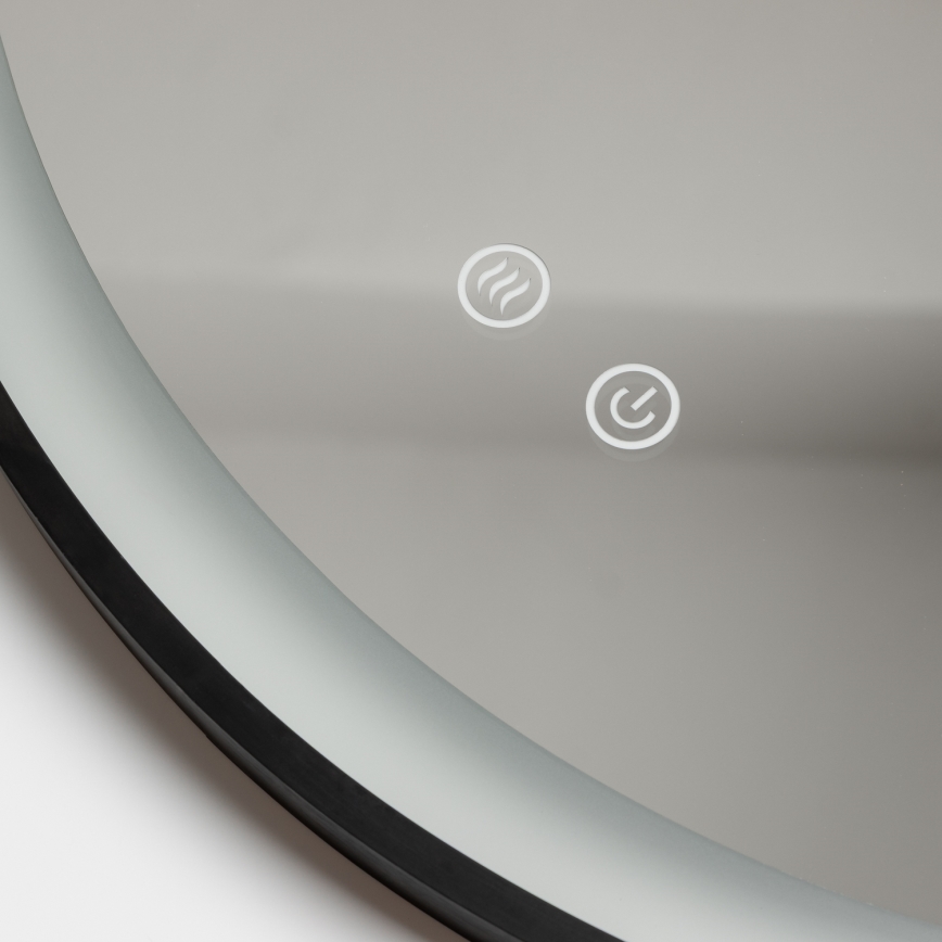 Brilagi - LED-hämardatav vannitoapeegel soojendusega ja taustvalgustusega ALU PRO LED/18W/230V läbimõõt 60 cm 3000/4000/6500K IP44 must CRI 90