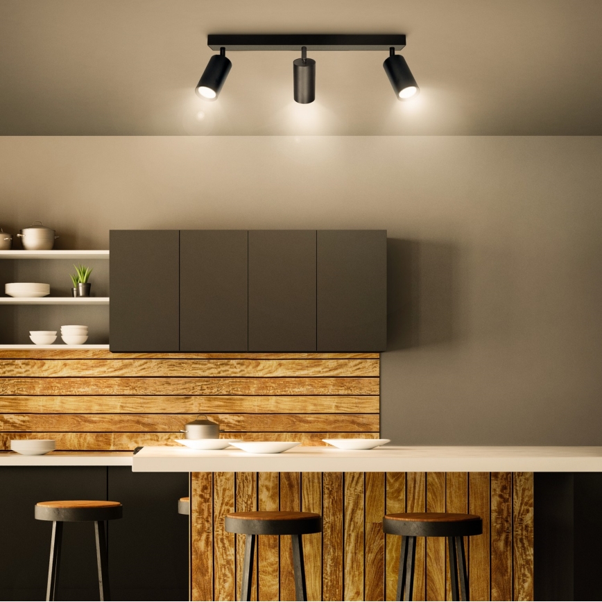 Brilagi - LED RGBW hämardatav punktvalgusti SELE 3xGU10/4,8W/230V 3000K must + kaugjuhtimispult