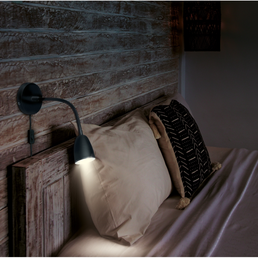 Brilagi - LED Hämardatav väike seinavalgusti LED/4W/230V must
