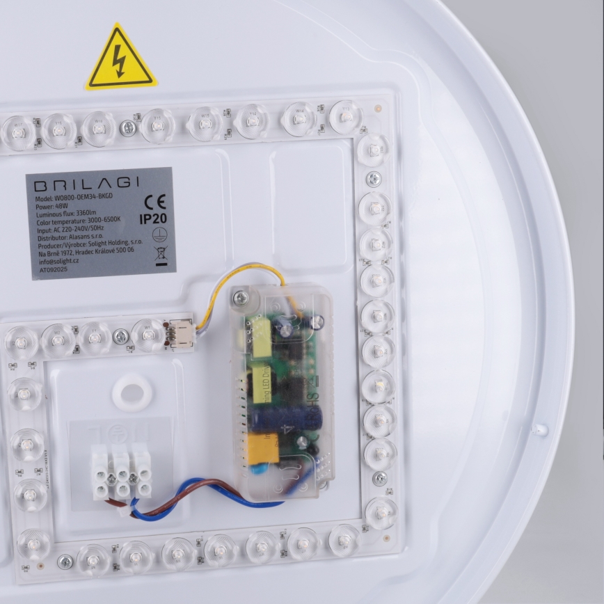 Brilagi - LED hämardatav laelamp ALVA, 48 W, 230 V, 3000–6500 K, läbimõõt 51 cm, must + kaugjuhtimispult