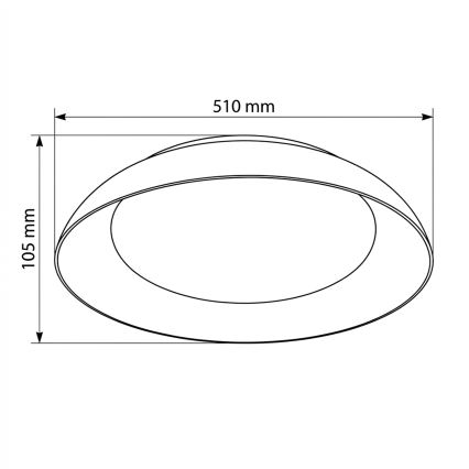 Brilagi - LED hämardatav laelamp ALVA, 48 W, 230 V, 3000–6500 K, läbimõõt 51 cm, must + kaugjuhtimispult