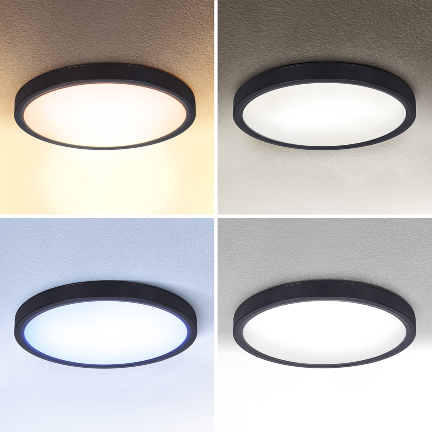 Brilagi - LED Hämardatav laevalgusti ESTELA LED/36W/230V 3000-6500K ø 30 cm must + kaugjuhtimispult