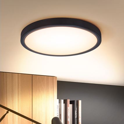 Brilagi - LED Hämardatav laevalgusti ESTELA LED/36W/230V 3000-6500K ø 30 cm must + kaugjuhtimispult