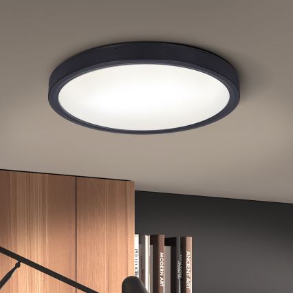 Brilagi - LED Hämardatav laevalgusti ESTELA LED/36W/230V 3000-6500K ø 30 cm must + kaugjuhtimispult