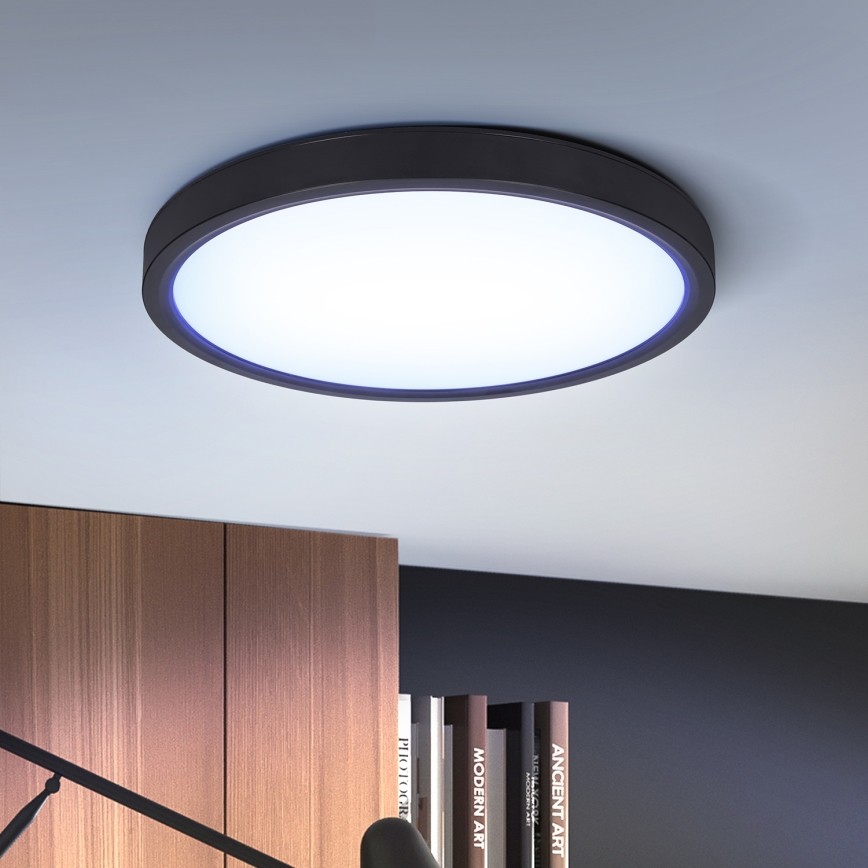 Brilagi - LED Hämardatav laevalgusti ESTELA LED/36W/230V 3000-6500K ø 30 cm must + kaugjuhtimispult