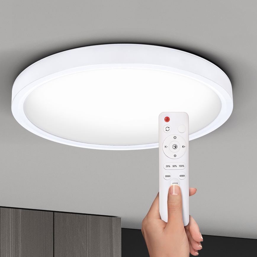 Brilagi - LED Hämardatav laevalgusti ESTELA LED/36W/230V 3000-6500K ø 30 cm valge + kaugjuhtimispult