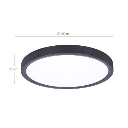 Brilagi - LED Hämardatav laevalgusti ESTELA LED/48W/230V 3000-6500K ø 40 cm must + kaugjuhtimispult