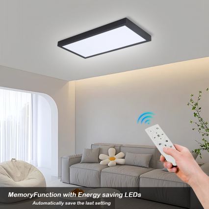 Brilagi - LED Hämardatav laevalgusti vannituppa FRAME SMART LED/30W/230V 30x60 cm 3000-6000K  IP44 must  + kaugjuhtimispult