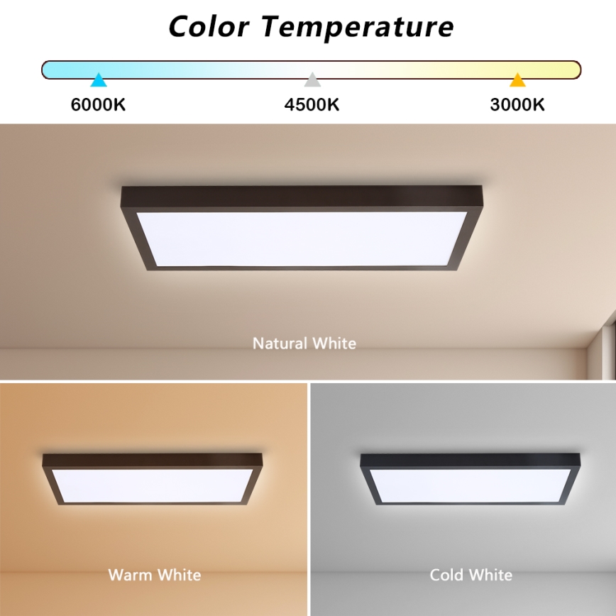 Brilagi - LED Hämardatav laevalgusti vannituppa FRAME SMART LED/30W/230V 30x60 cm 3000-6000K  IP44 must  + kaugjuhtimispult