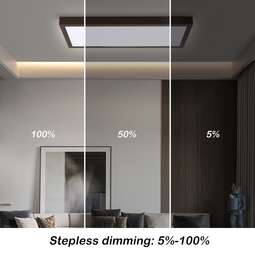 Brilagi - LED Hämardatav laevalgusti vannituppa FRAME SMART LED/30W/230V 30x60 cm 3000-6000K  IP44 must  + kaugjuhtimispult