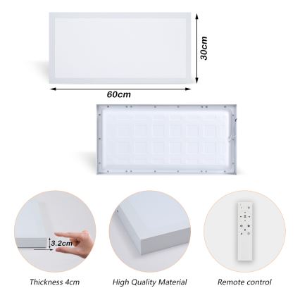 Brilagi - LED Hämardatav laevalgusti vannituppa FRAME SMART LED/30W/230V 30x60 cm 3000-6000K IP44 valge + kaugjuhtimispult