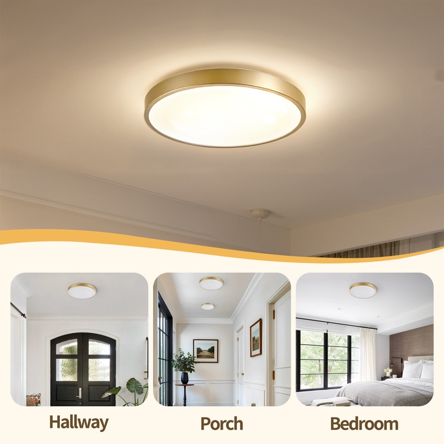 Brilagi - LED-hämardatav laelamp GLASS POOL DOUBLE LED/48W/230V 3000-6000K 40 cm kuldne + kaugjuhtimispult