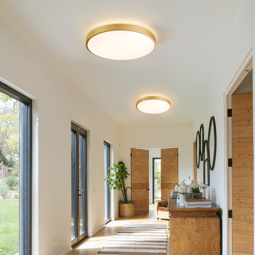 Brilagi - LED-hämardatav laelamp GLASS POOL DOUBLE LED/48W/230V 3000-6000K 40 cm kuldne + kaugjuhtimispult