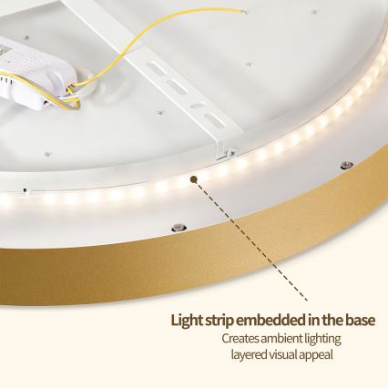 Brilagi - LED-hämardatav laelamp GLASS POOL DOUBLE LED/48W/230V 3000-6000K 40 cm kuldne + kaugjuhtimispult