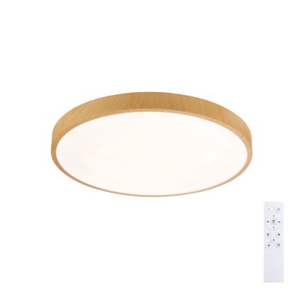 Brilagi - LED hämardatav laelamp GLASS POOL DOUBLE LED/48W/230V 3000-6000K 40 cm puidumustriga + kaugjuhtimispult