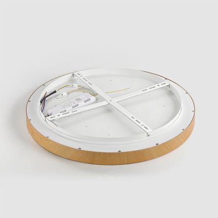 Brilagi - LED hämardatav laelamp GLASS POOL DOUBLE LED/48W/230V 3000-6000K 40 cm puidumustriga + kaugjuhtimispult