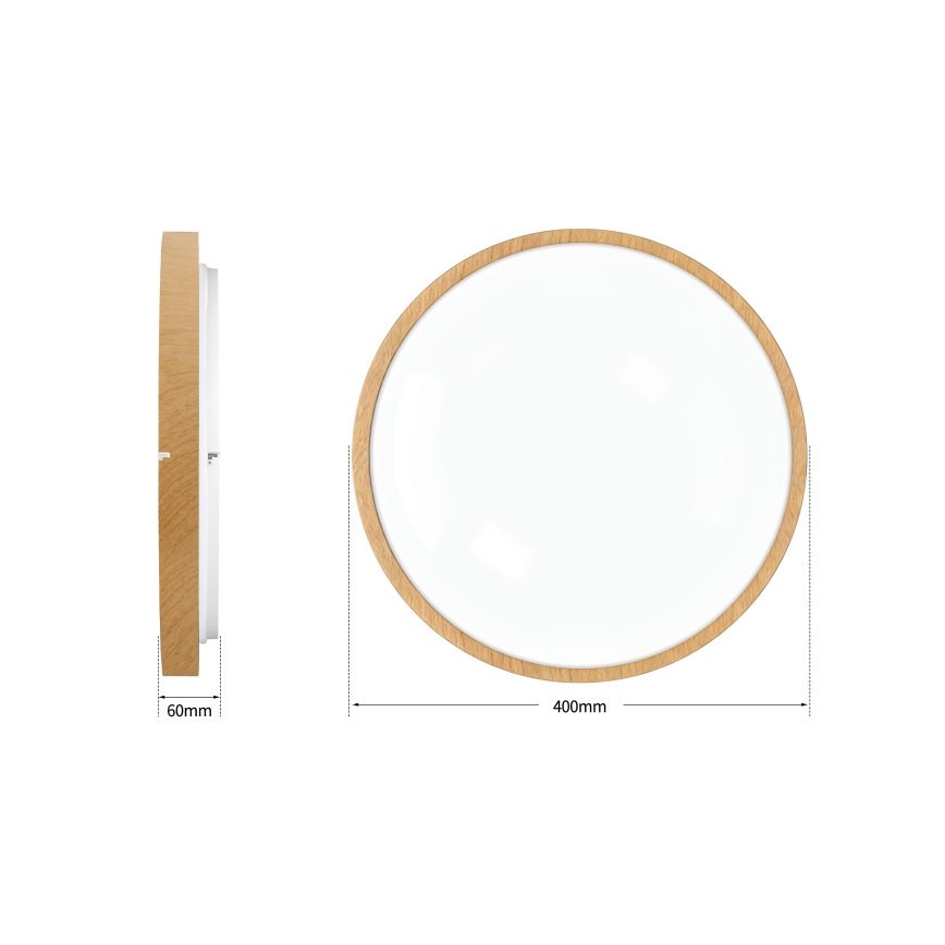 Brilagi - LED hämardatav laelamp GLASS POOL DOUBLE LED/48W/230V 3000-6000K 40 cm puidumustriga + kaugjuhtimispult