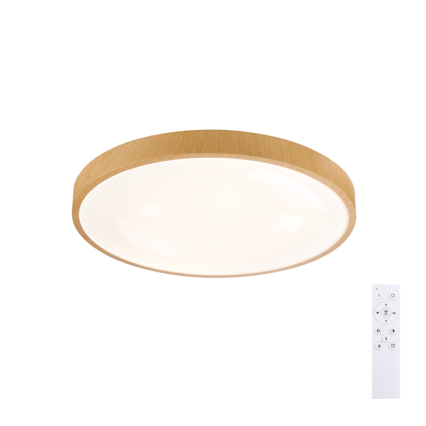 Brilagi - LED hämardatav laevalgusti GLASS POOL DOUBLE LED/60W/230V 3000-6000K 50 cm puidune dekor + kaugjuhtimispult